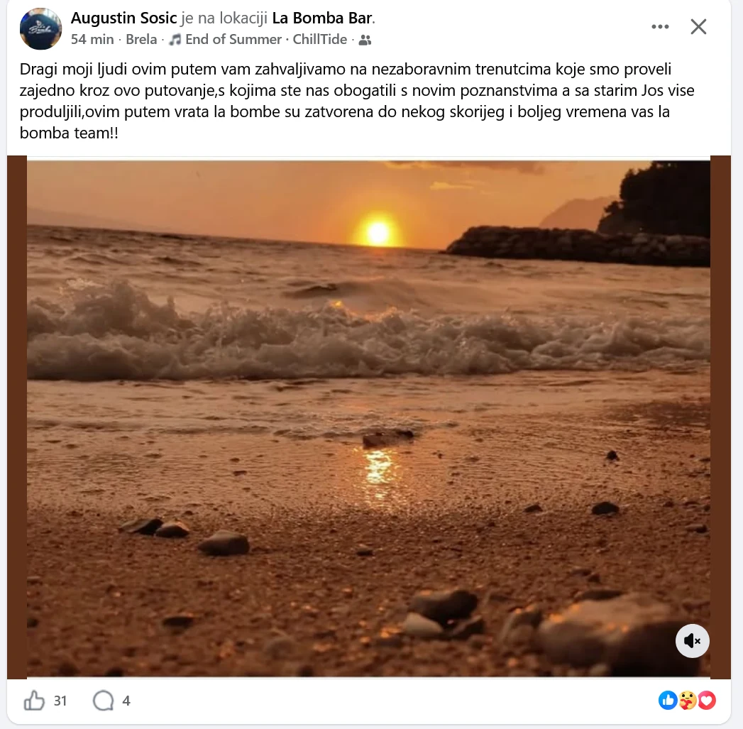 Objava vlasnika o završetku sezone